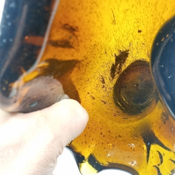 Vintage Amber Brown Root Beer Hand Blown Vase - Picture 11 of 12